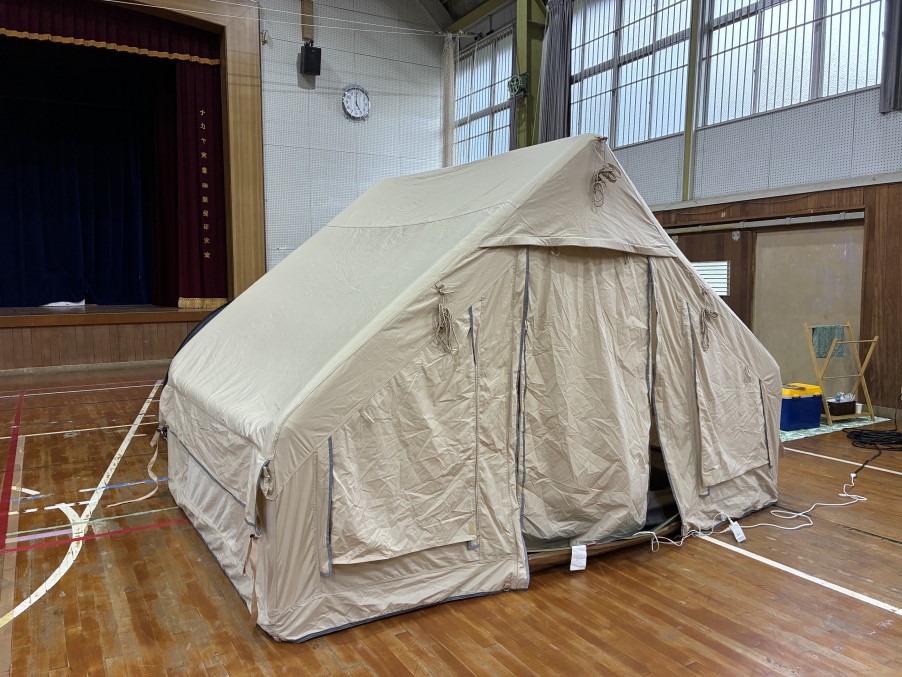 できあがった防災テント